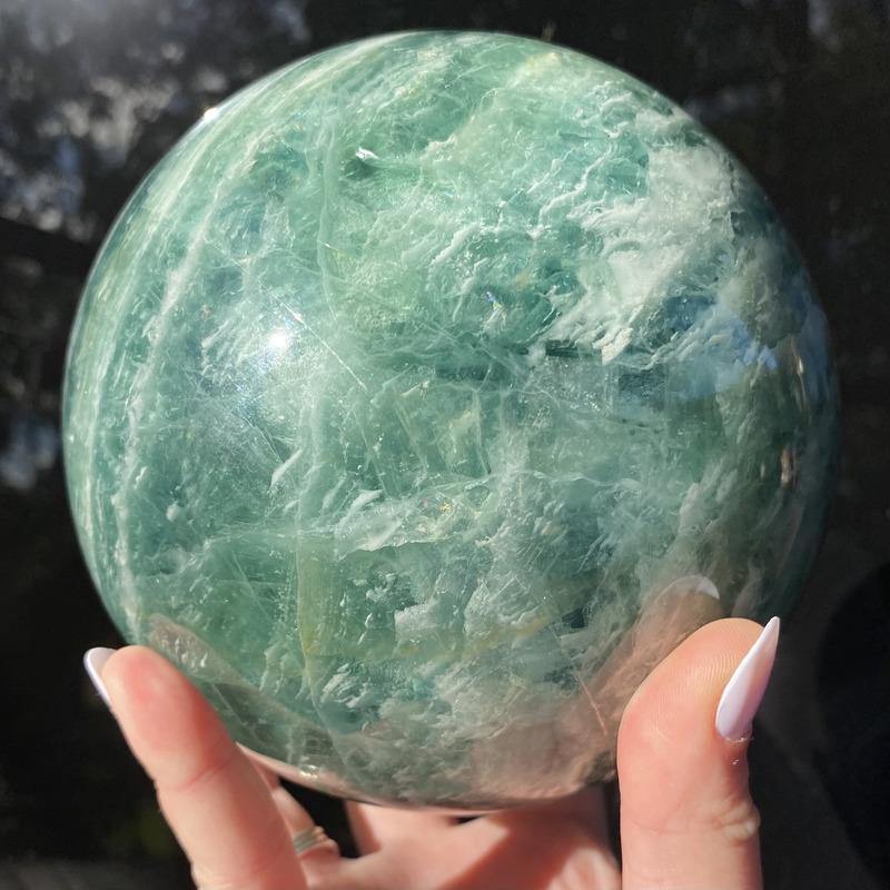 Green Fluorite Sphere - Ruby's Minerals