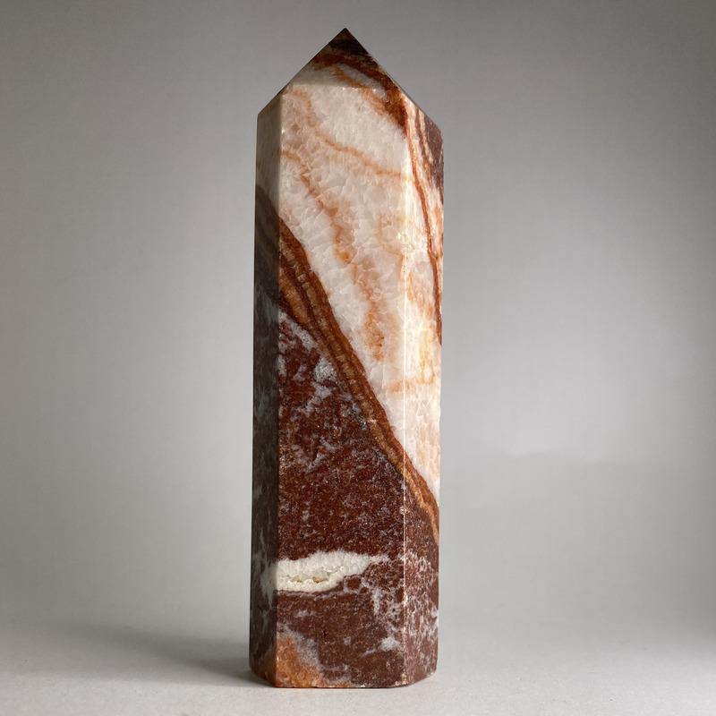 Orange Banded Calcite Point - Ruby's Minerals