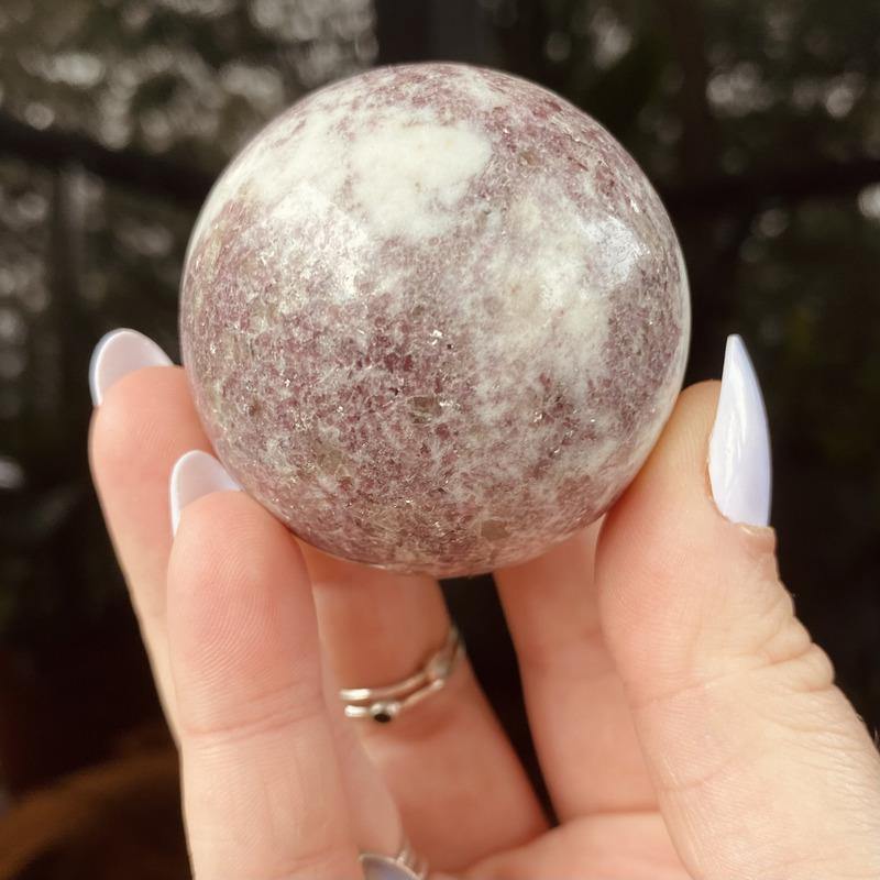 Red Tourmalinated Quartz Sphere - Ruby's Minerals