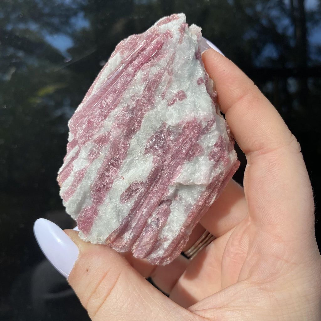 Pink Tourmalinated Quartz - Ruby's Minerals