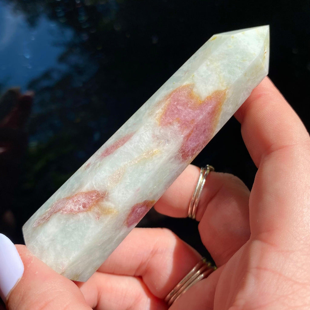 Pink Tourmalinated Quartz Point - Ruby's Minerals