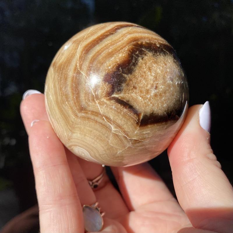 Chocolate Calcite Sphere - Ruby's Minerals
