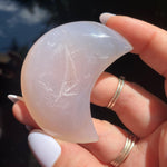 Load image into Gallery viewer, Agate Druzy Moon - Ruby&#39;s Minerals
