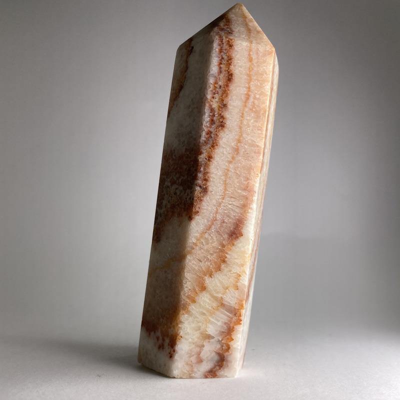 Orange Banded Calcite Point - Ruby's Minerals