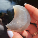 Load image into Gallery viewer, Agate Druzy Moon - Ruby&#39;s Minerals
