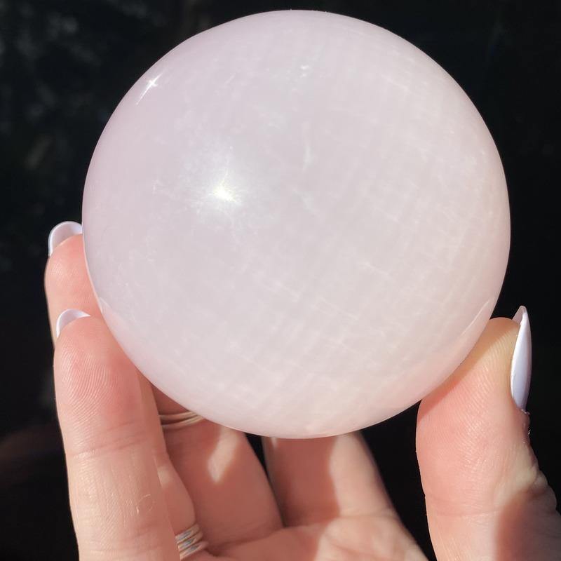 Mangano Calcite Sphere - Ruby's Minerals