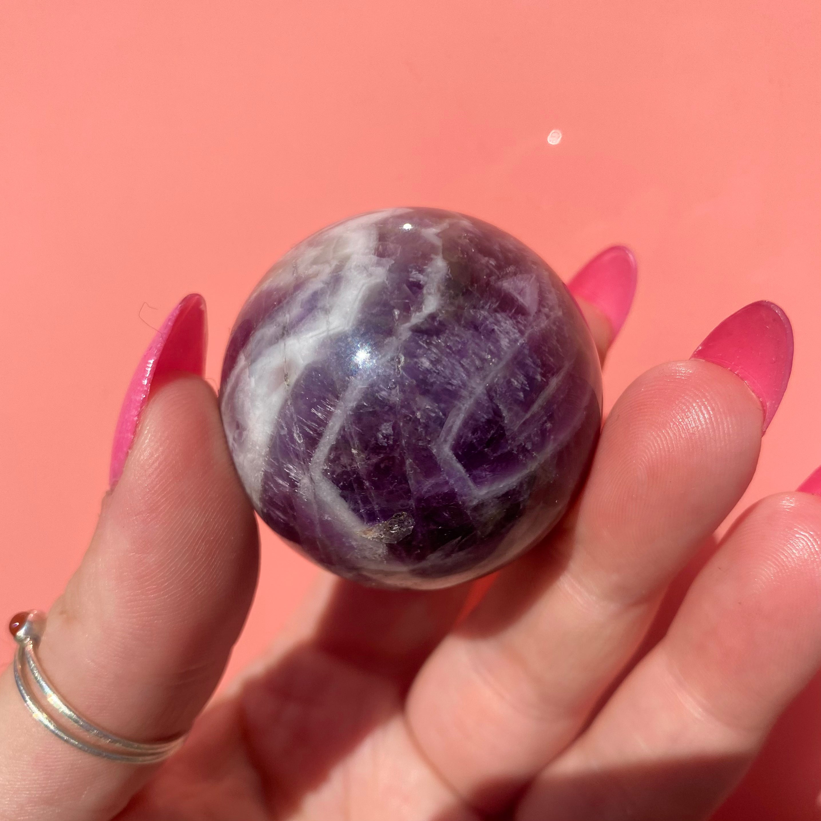 Chevron Amethyst Sphere