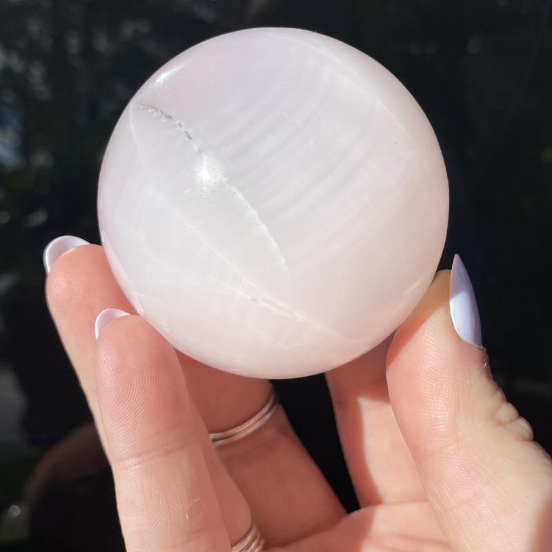 Mangano Calcite Sphere - Ruby's Minerals