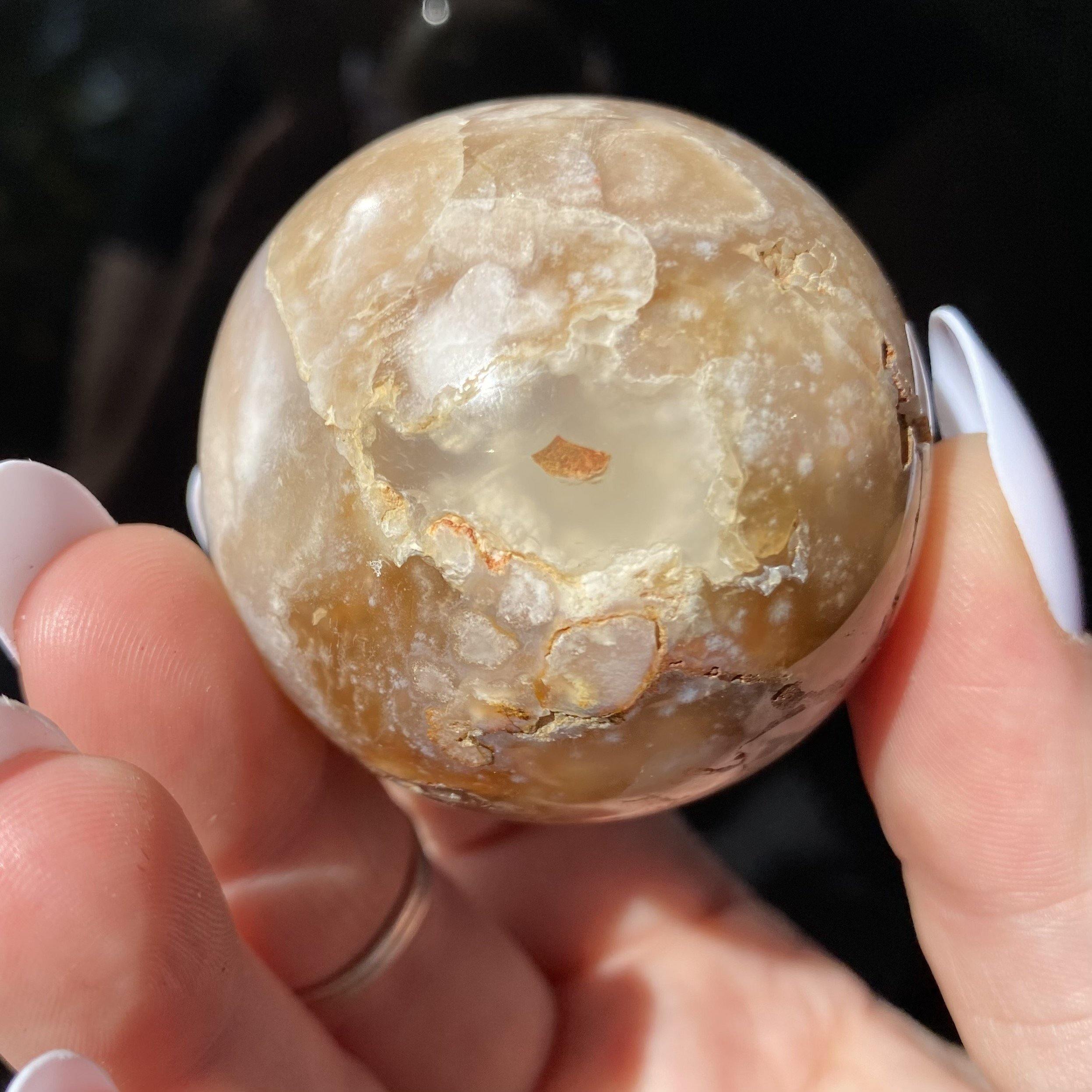 Flower Agate Sphere - Ruby's Minerals