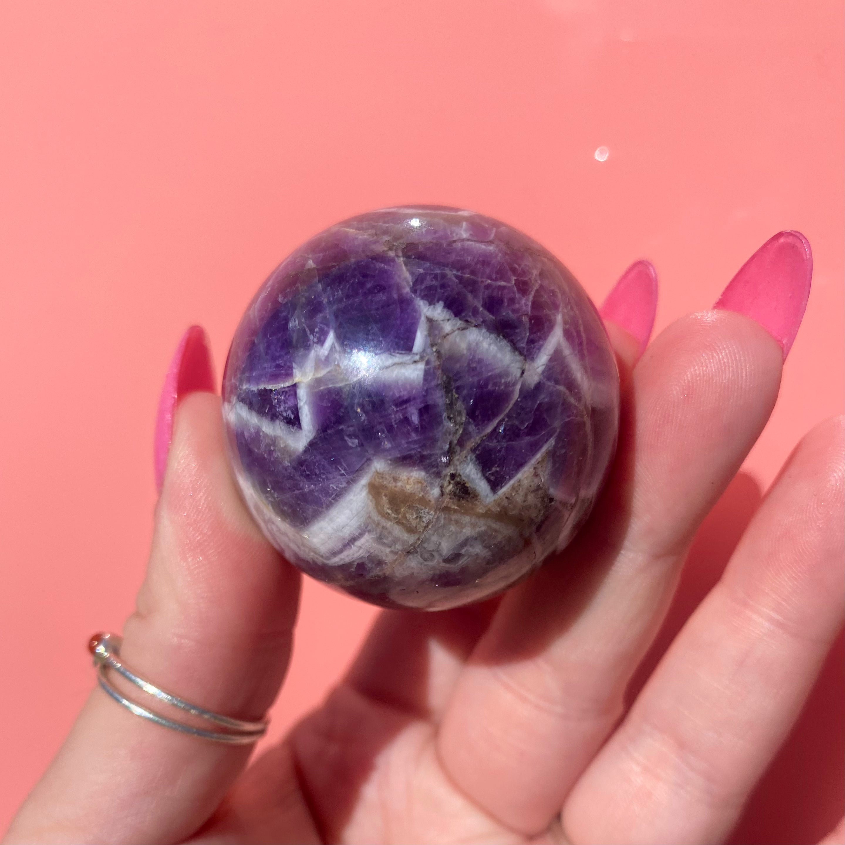 Chevron Amethyst Sphere