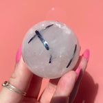 Load image into Gallery viewer, Tourmalinated Quartz Sphere

