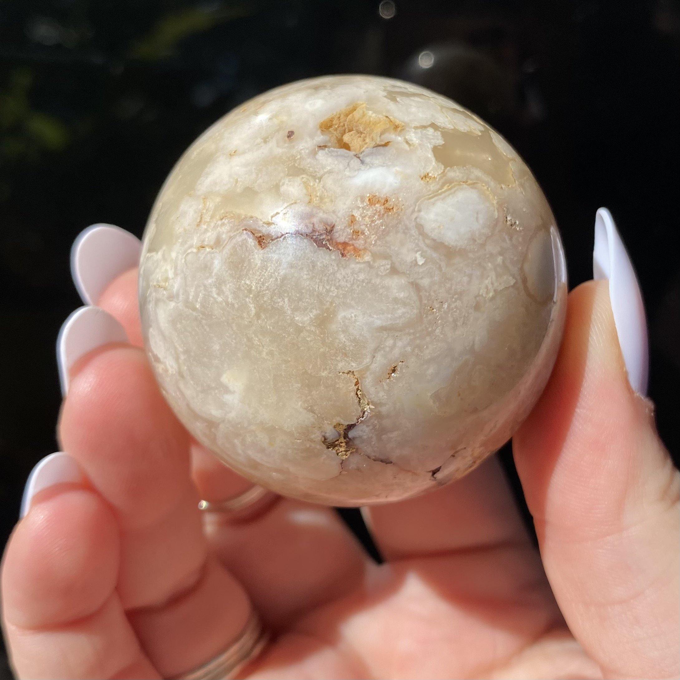 Flower Agate Sphere - Ruby's Minerals