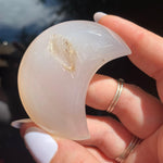 Load image into Gallery viewer, Agate Druzy Moon - Ruby&#39;s Minerals
