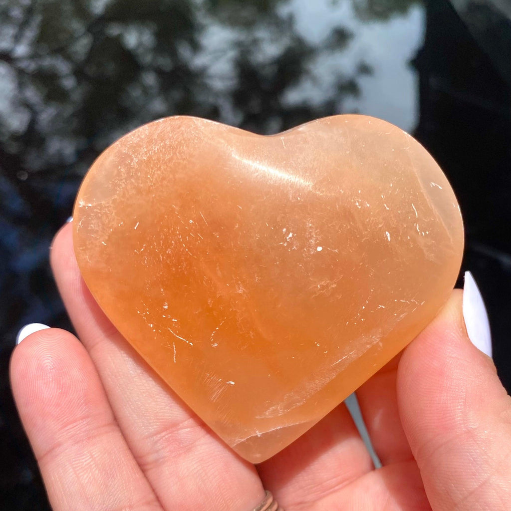Peach Selenite Heart - Ruby's Minerals