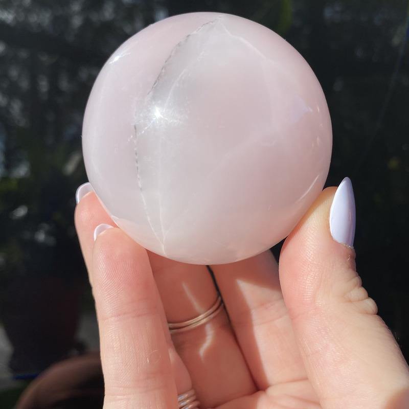 Mangano Calcite Sphere - Ruby's Minerals