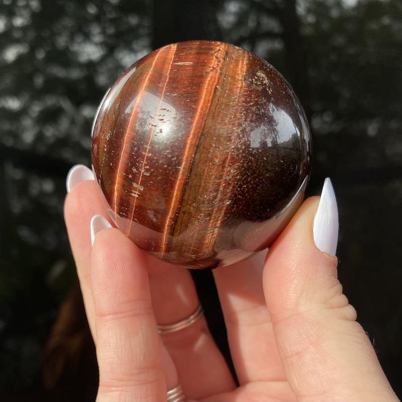Red Tigers Eye Sphere - Ruby's Minerals
