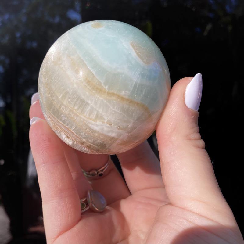 Caribbean Calcite Sphere - Ruby's Minerals
