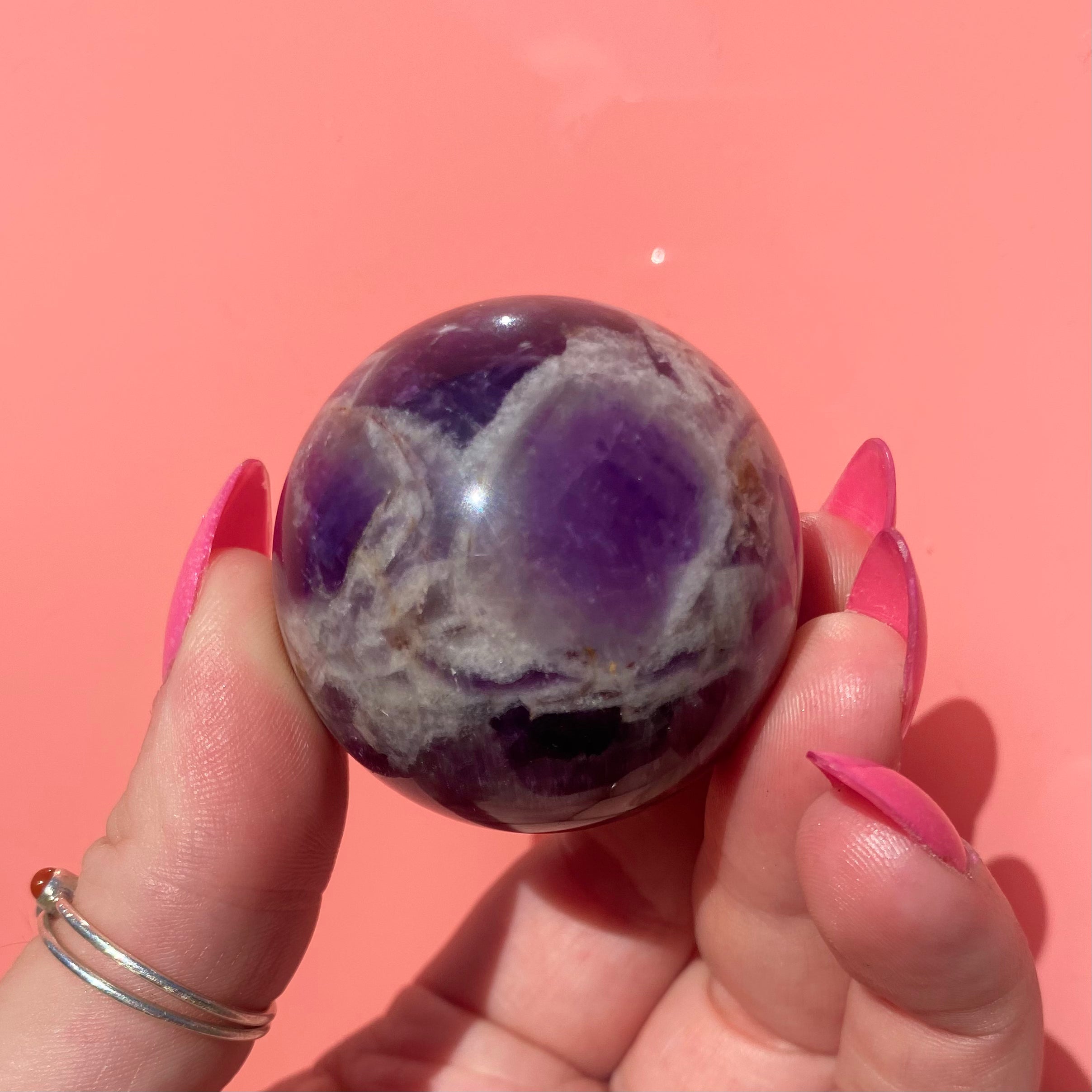 Chevron Amethyst Sphere