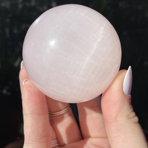 Mangano Calcite Sphere - Ruby's Minerals