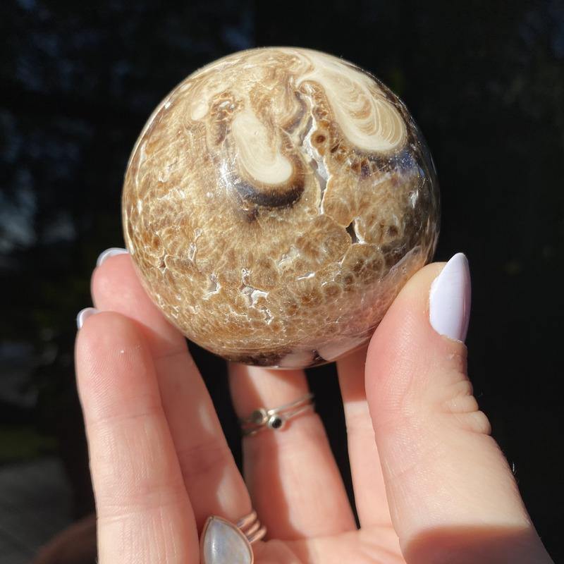Chocolate Calcite Sphere - Ruby's Minerals