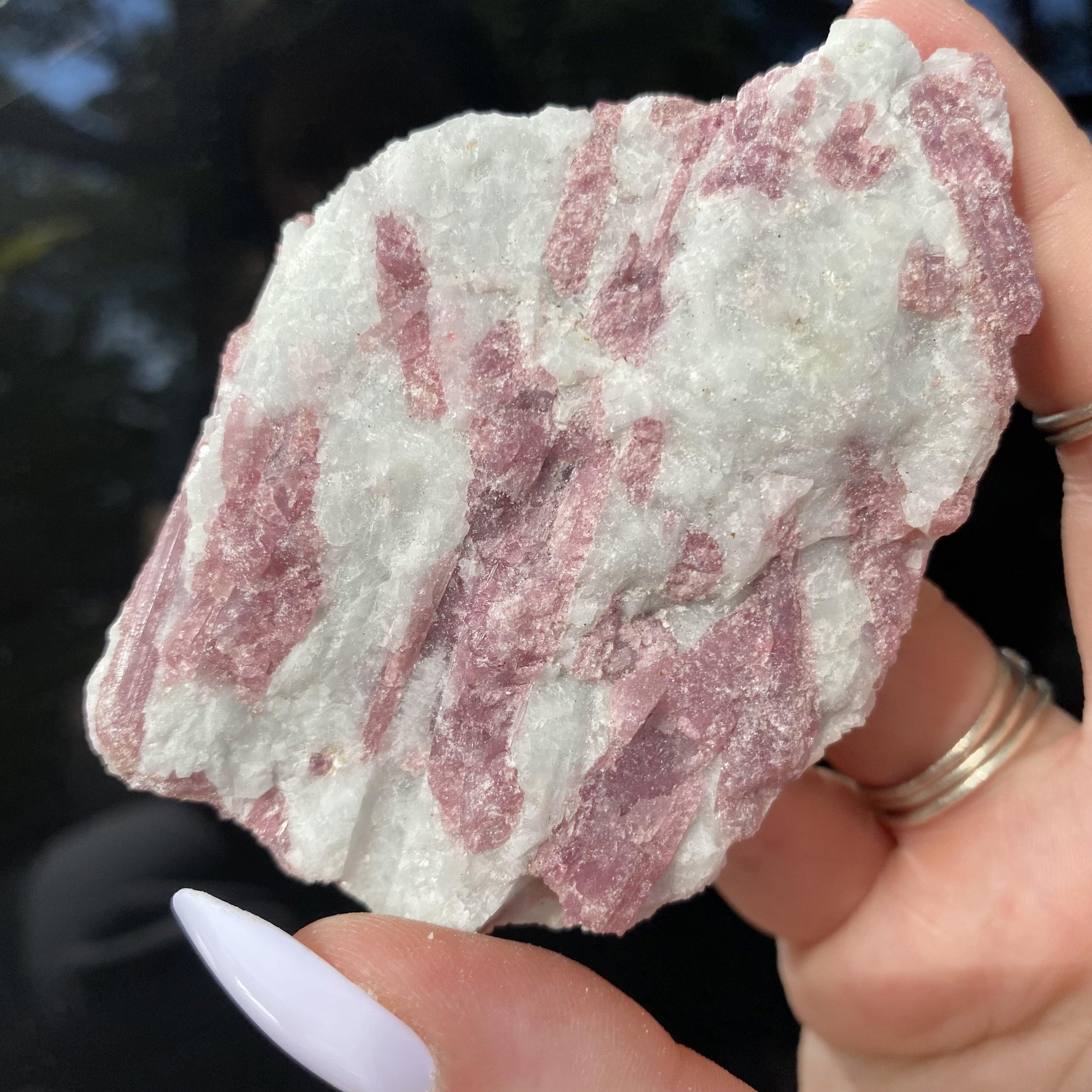 Pink Tourmalinated Quartz - Ruby's Minerals