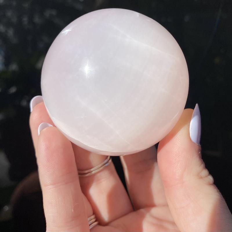 Mangano Calcite Sphere - Ruby's Minerals