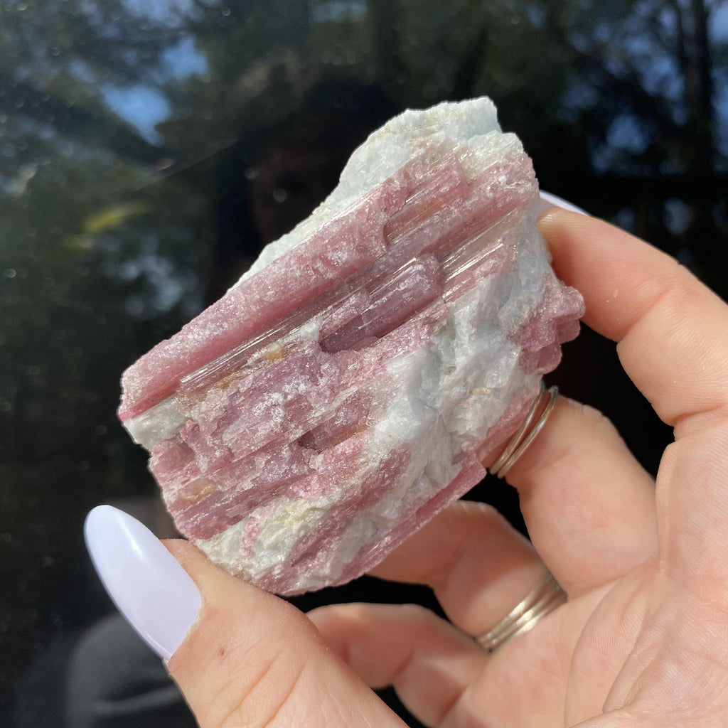 Pink Tourmalinated Quartz - Ruby's Minerals