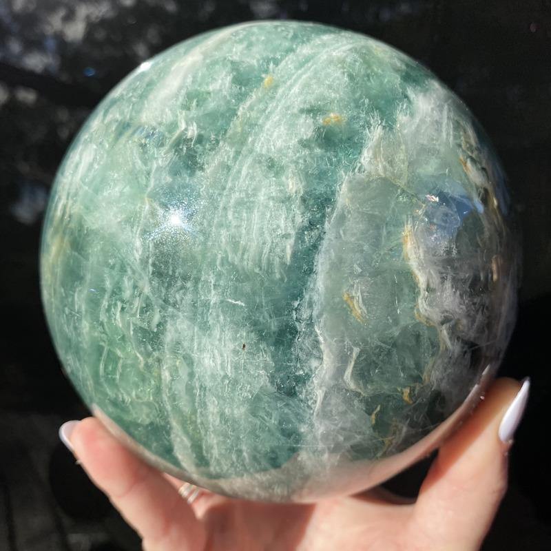 Green Fluorite Sphere - Ruby's Minerals