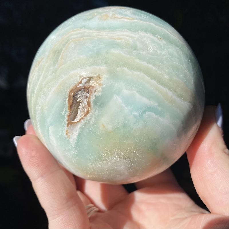 Caribbean Calcite Sphere - Ruby's Minerals