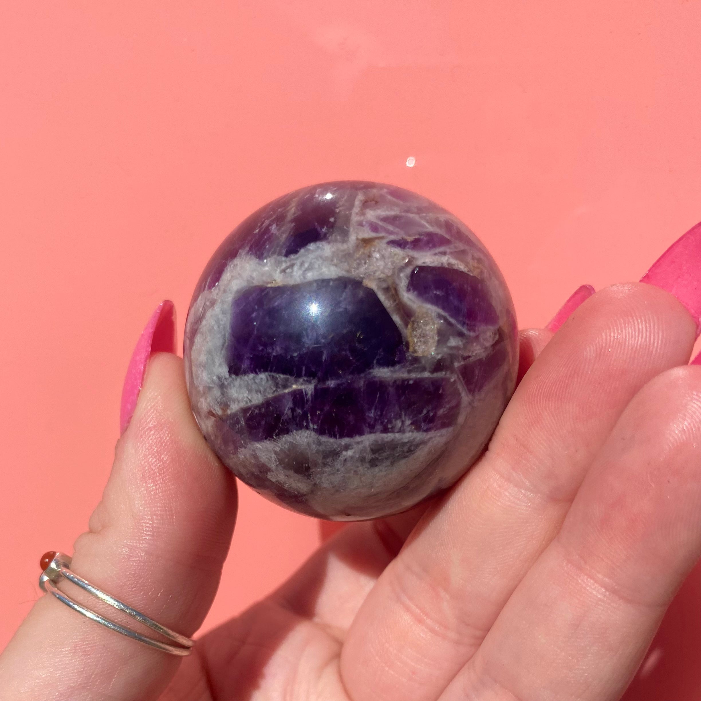 Chevron Amethyst Sphere