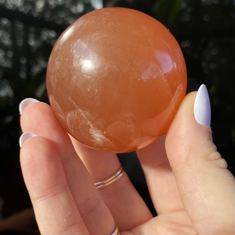 Honey Calcite Sphere - Ruby's Minerals
