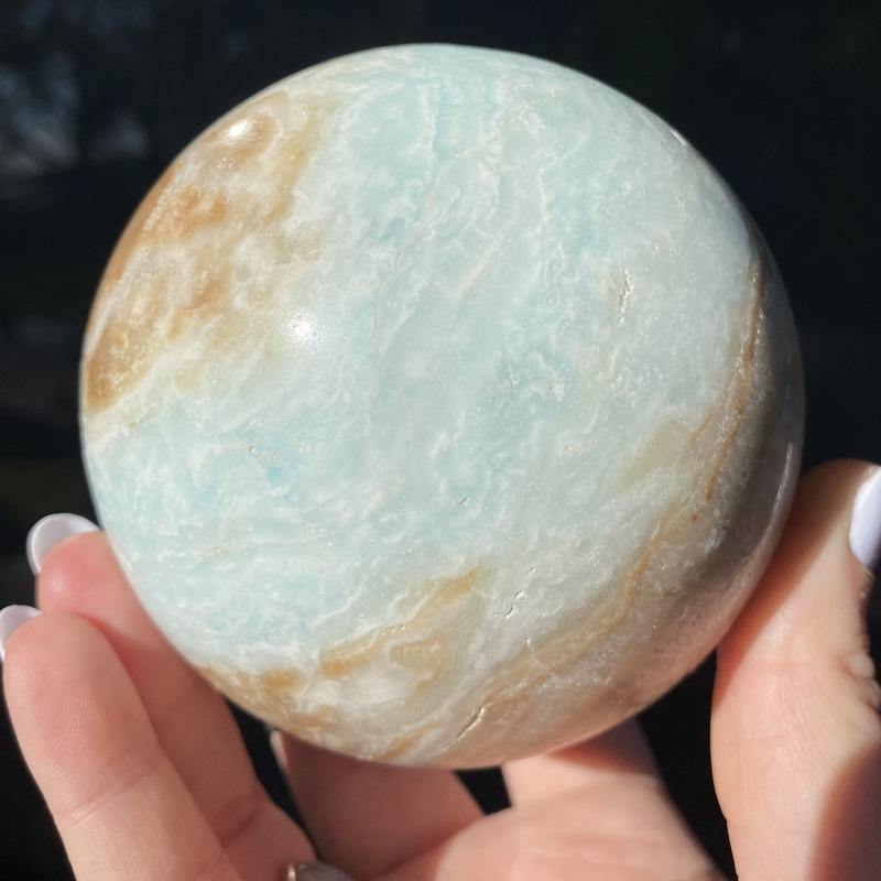 Caribbean Calcite Sphere - Ruby's Minerals