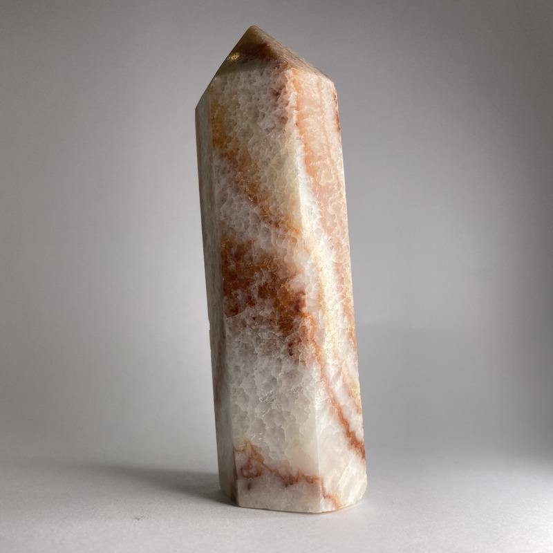 Orange Banded Calcite Point - Ruby's Minerals