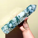 Load image into Gallery viewer, Moss Agate Tower - Ruby&#39;s Minerals
