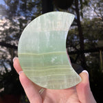 Load image into Gallery viewer, Pistachio Calcite Moon - Ruby&#39;s Minerals
