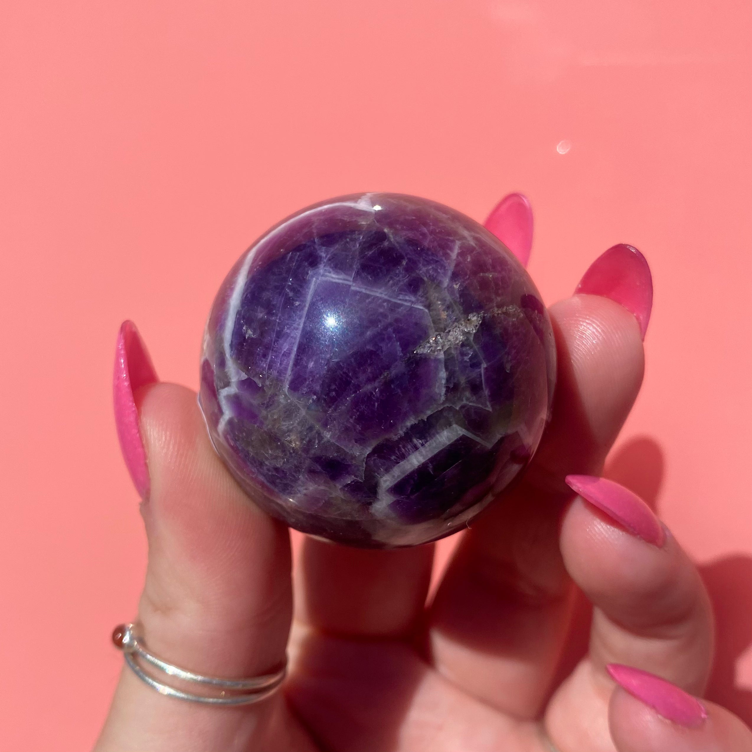 Chevron Amethyst Sphere