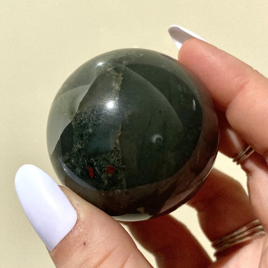 Bloodstone Sphere - Ruby's Minerals