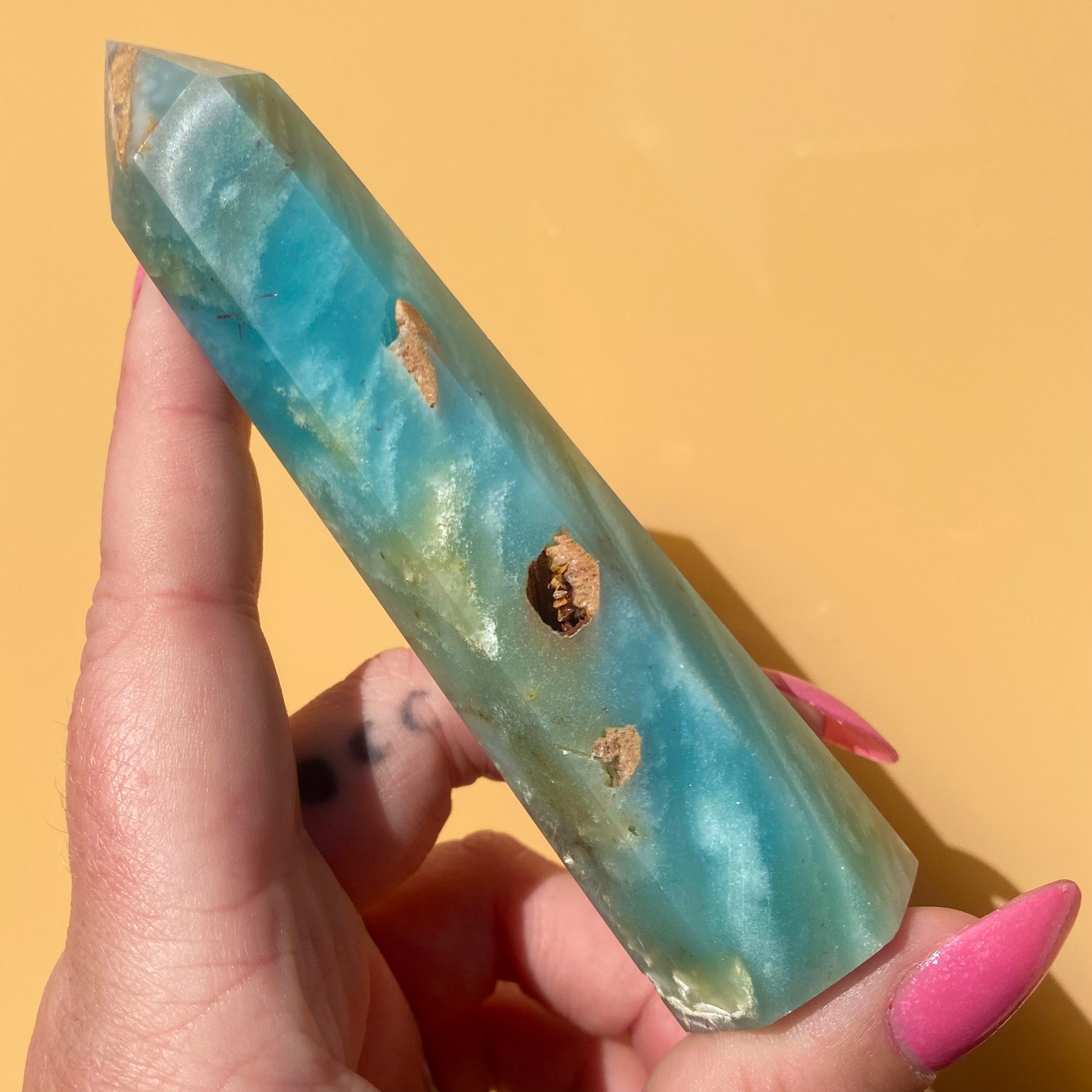 Blue Aragonite Point