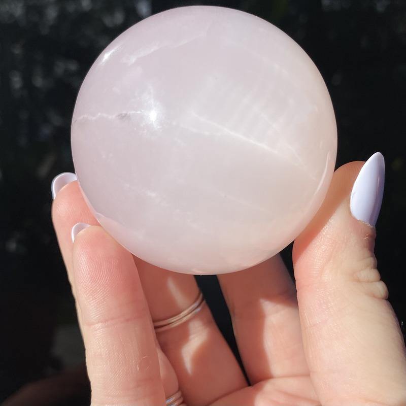 Mangano Calcite Sphere - Ruby's Minerals