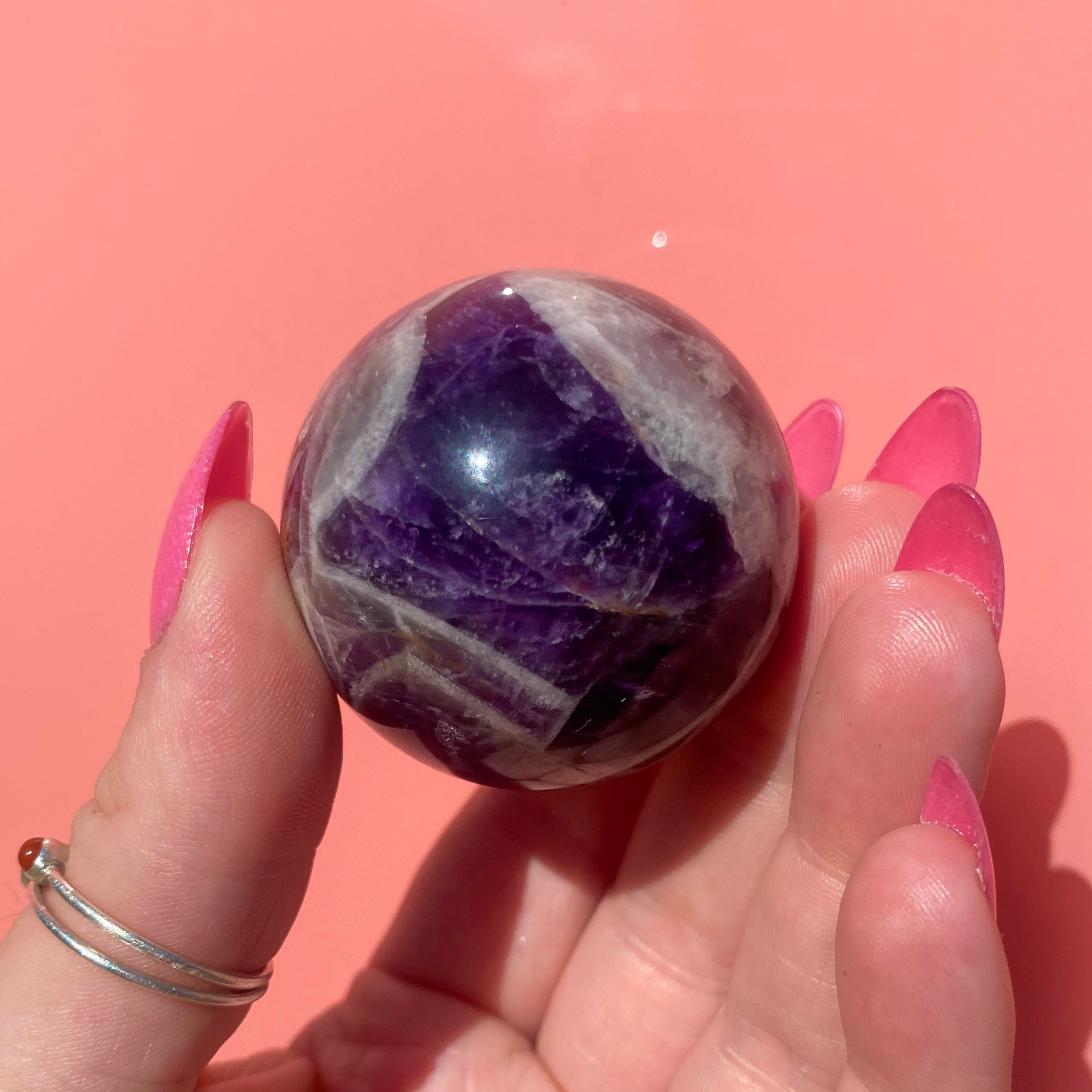 Chevron Amethyst Sphere