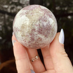 Load image into Gallery viewer, Red Tourmalinated Quartz Sphere - Ruby&#39;s Minerals
