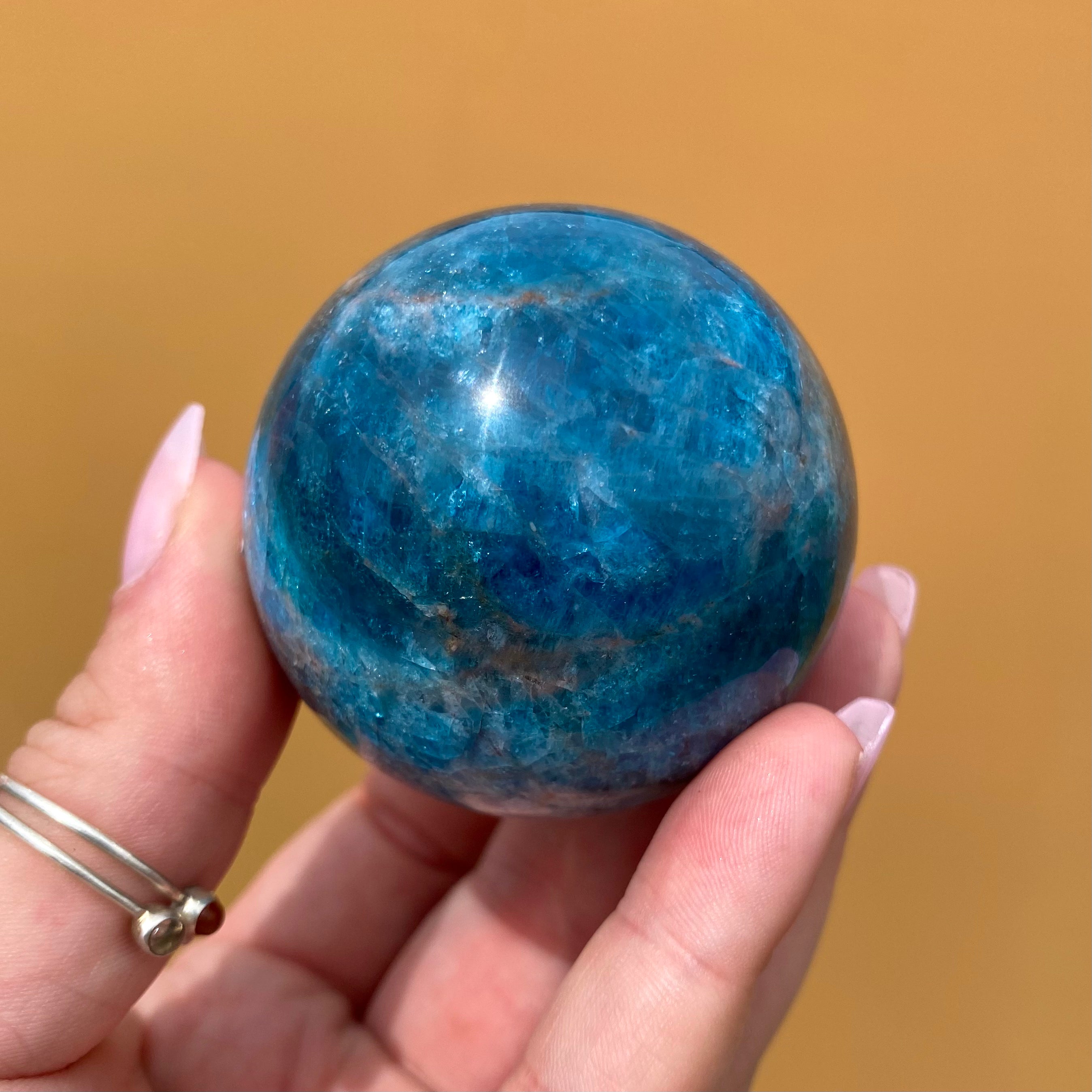 Blue Apatite Sphere