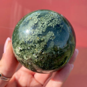 Epidote in Prehnite Sphere