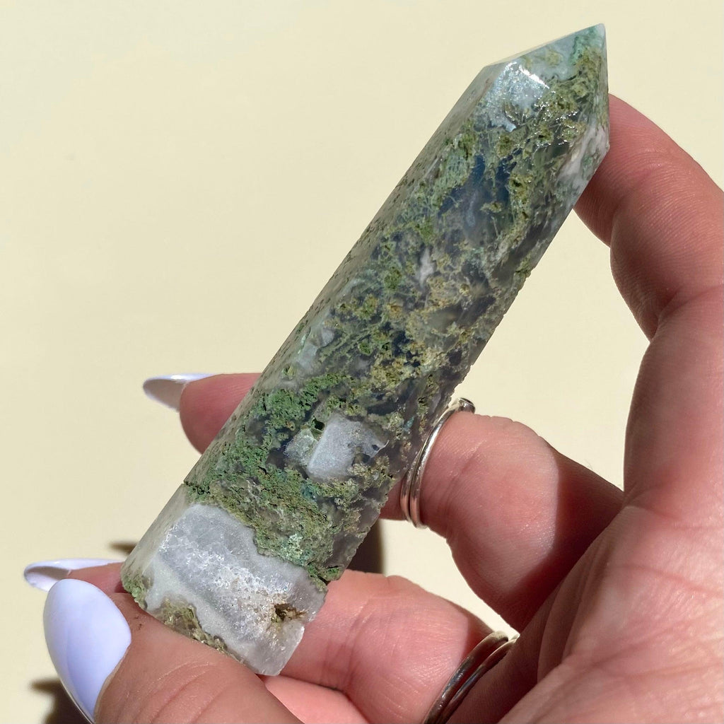 Moss Agate Point - Ruby's Minerals