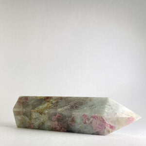 Pink Tourmalinated Quartz Point - Ruby's Minerals