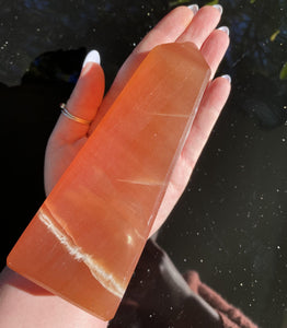 Honey Calcite Tower - Ruby's Minerals