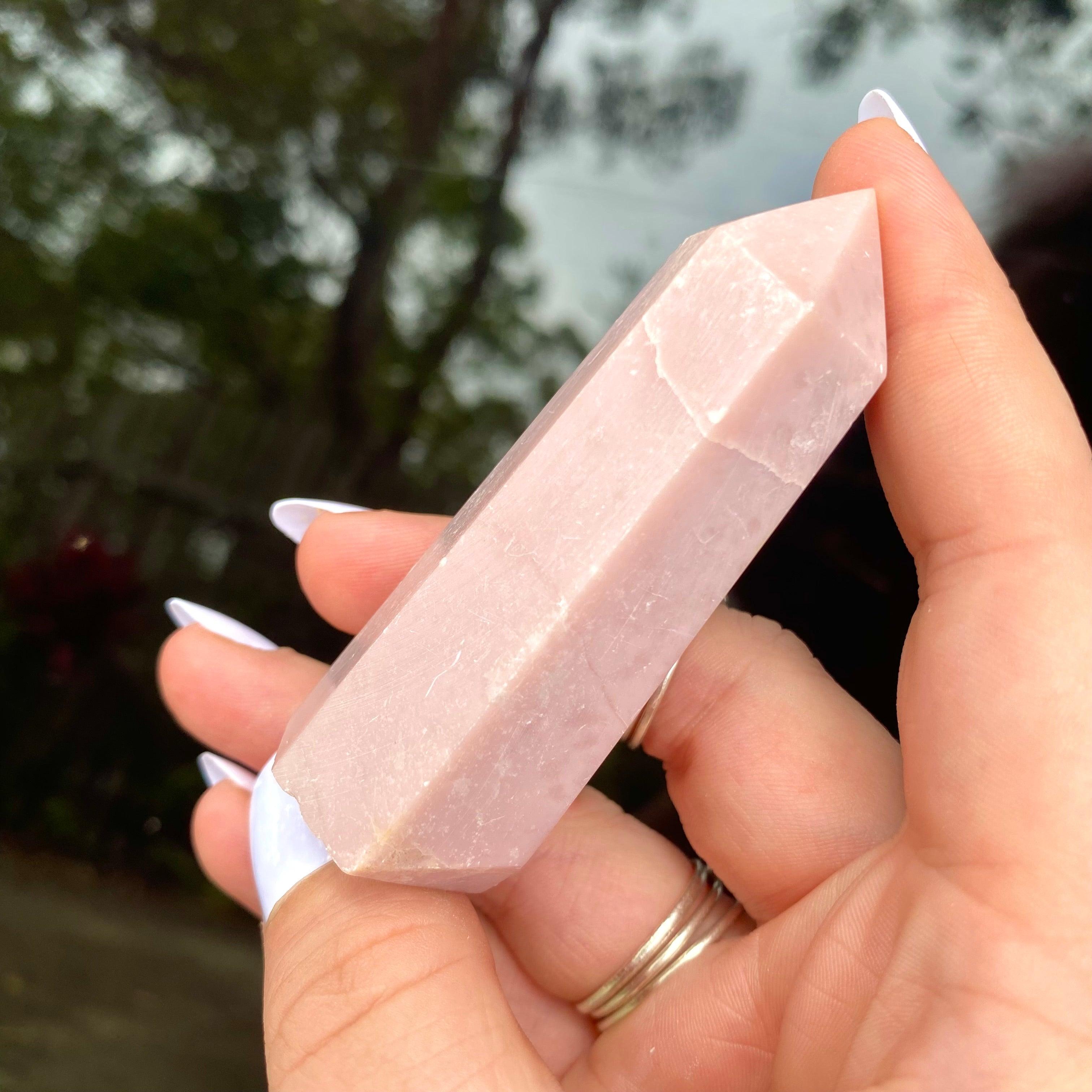 Pink Opal Point - Ruby's Minerals